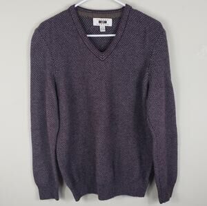 Joseph Abboud Men's Vintage V-Neck Long Sleeve Wood Blend Pullover Sweater Large